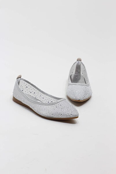 lizel TORONTO GÜMÜŞ RENK TAŞLI KADIN BABET