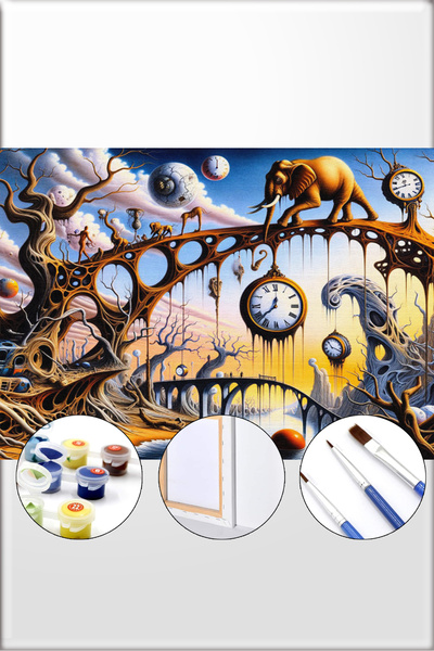 İZSA HOBİ Sayılarla Boyama Hobi Seti 40x50 Çerçeveli Numaralı Tuval Fırça Boy...