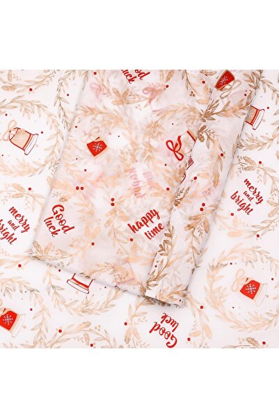 TSLBW Set de 60 de coli de hârtie de împachetat cadouri de Crăciun, roz/roșu,...