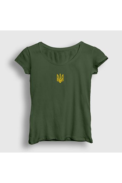 Presmono Women's Khaki Coat of Arms Zelensky Ukraine Ukrainian T-Shirt 558919Tt
