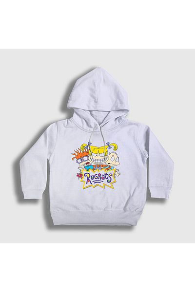 Presmono Унисекс детски бял суитшърт с качулка Chuckie Angelica Tommy Rugrats 558601tt