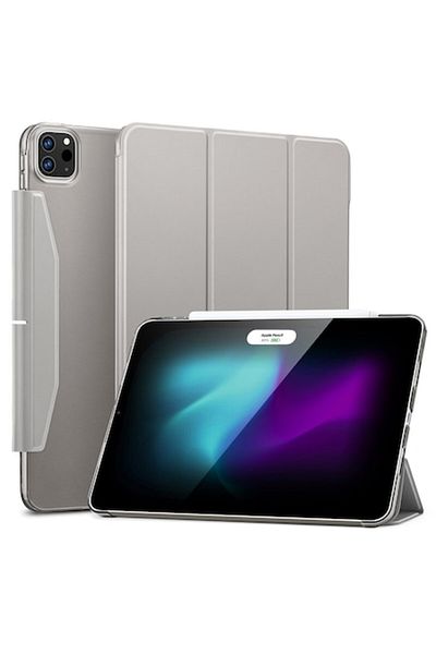 Terra Husă compatibilă cu iPad Pro 11 2024, E46, piele ecologică, gri
