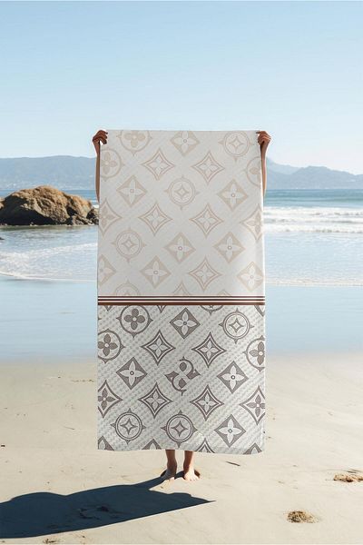 Doruklar Home Collection Modern Patterned Digital Printing Beach Sea Towel Peshtamal 80X160 cm Tkr002