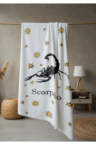 Doruklar Home Collection Modern Patterned Digital Printing Beach Sea Towel Peshtamal 80X160 cm Brs029