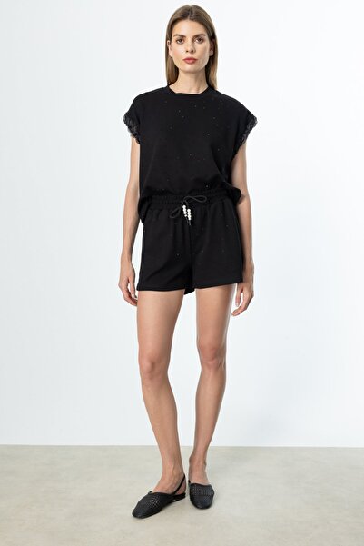 ON Σορτς με ελαστική μέση Stone με τύπωμα