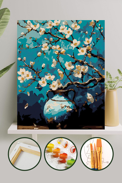 Palmiye Hobi Sanat Kırtasiye Sayılarla Boyama 40x50 Cm Tuval Seti Fırça Boya ...