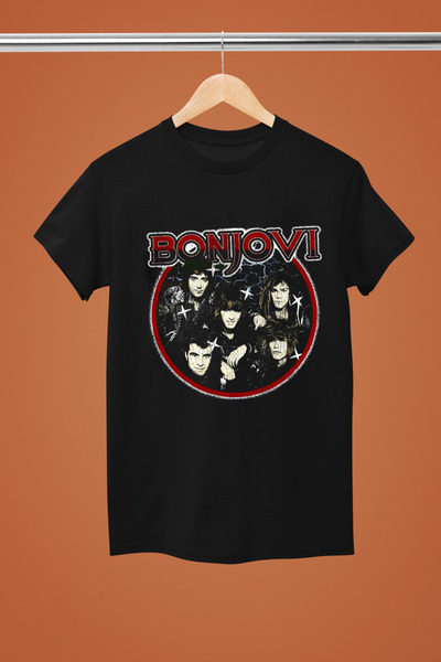 MAGORS TRIUC ROCK BON JOVI BUMBAC CU MÂNECI SCURTĂ REGULARĂ