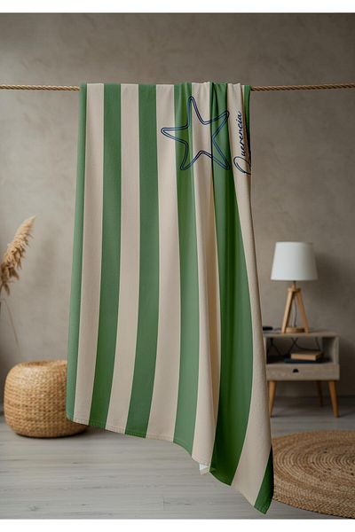 Doruklar Home Collection Modern Patterned Digital Printing Beach Sea Towel Peshtamal 80X160 cm Brs020
