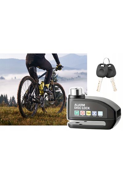 SERSIMO Antifurt cu alarma pentru disc frana bicicleta, impermeabil, sonor puternic 110 db