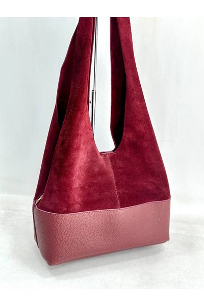 My Easy Shop Women's Bag Genuine Suede Leather Shoulder Bag