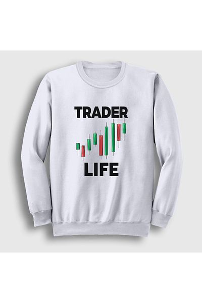 Presmono Unisex Λευκή Χρηματιστηριακή Φούτερ Trader Life 558457tt