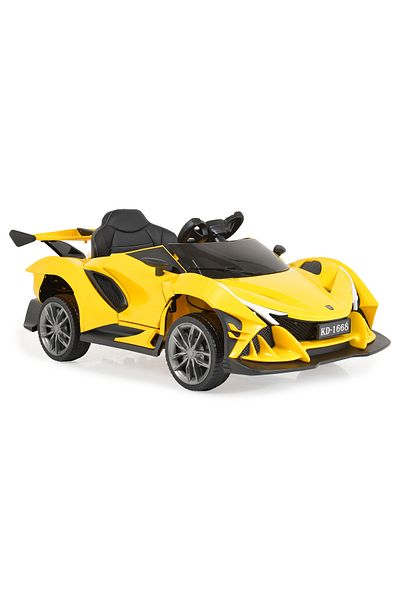 OEM Masinuta electrica cu telecomanda MONI Flash Galben, 4 motoare electrice, muzica si lumini