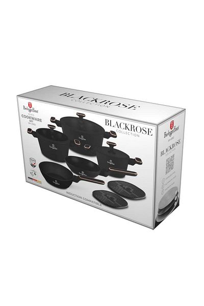 Berlinger Haus Sada nádobí s titanovým povrchem 10 ks Black Rose Collection