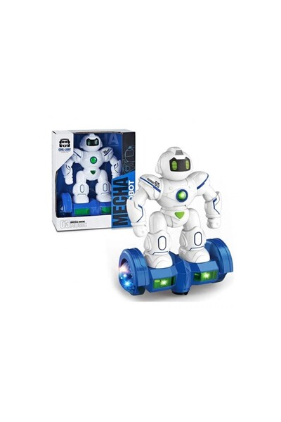 Biddy Pitty Robot interactiv, efecte luminoase și sunete, alb-albastru