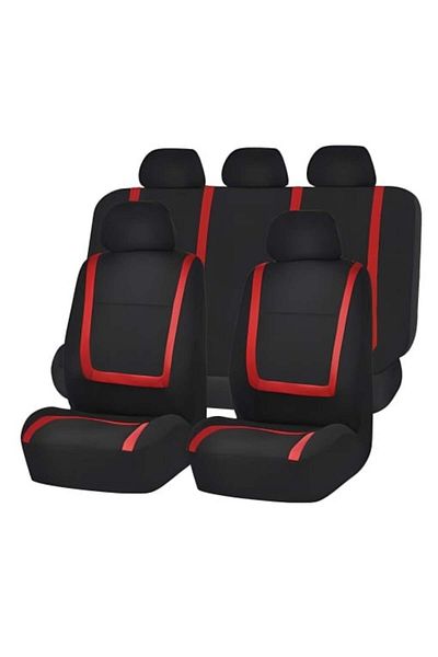 CED AUTO TRADE Set Huse Universale pentru Scaune Auto - Roșii, Față-Spate