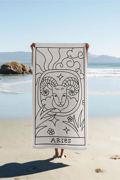 Doruklar Home Collection Modern Patterned Digital Printing Beach Sea Towel Peshtamal 80X160 cm Brs030