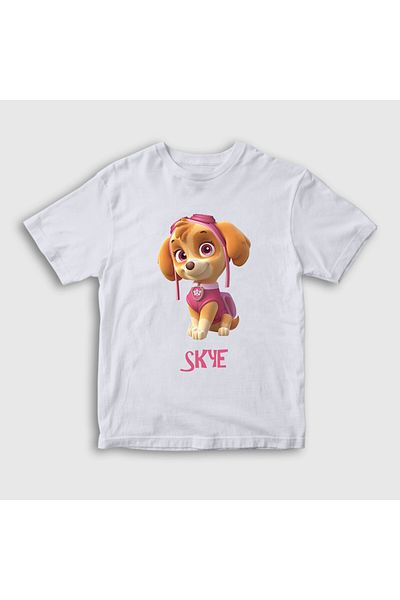 Presmono Unisex Kids White Skye Paw Patrol T-Shirt 562852Tt