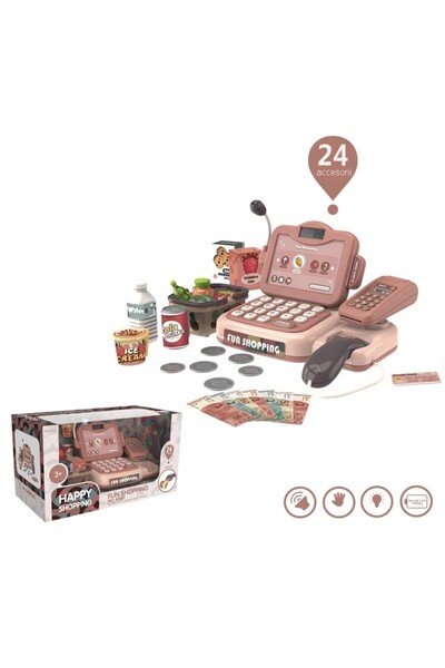 PROCART Παιχνίδι ταμειακή μηχανή, σαρωτής προϊόντων, μικρόφωνο, καλάθι προϊόν...