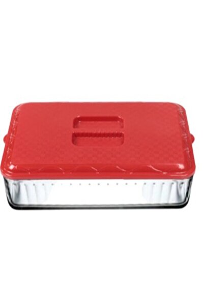 MİNTOLA STORE Aveo 1 Piece Glass Lid Red Color Leak-Proof Structure Compatibl...