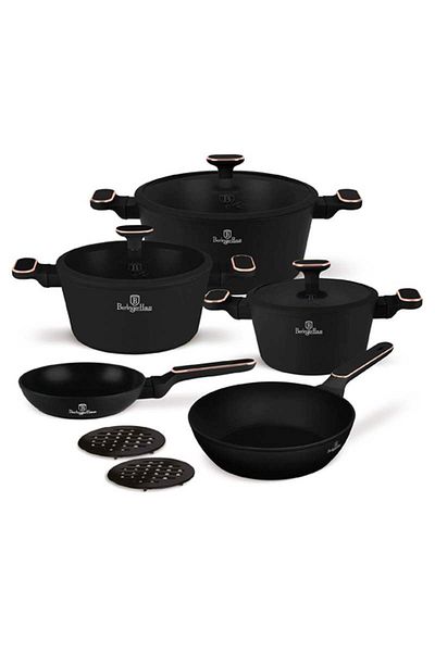Berlinger Haus Sada nádobí s titanovým povrchem 10 ks Black Rose Collection