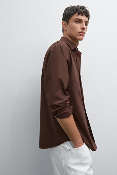 Massimo Dutti Esnek slim fit gömlek