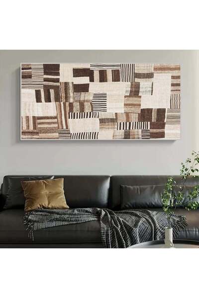 SND لوحة قماشية مودرن بتصميم الفن البوهيمي مع برواز فضي مجوف