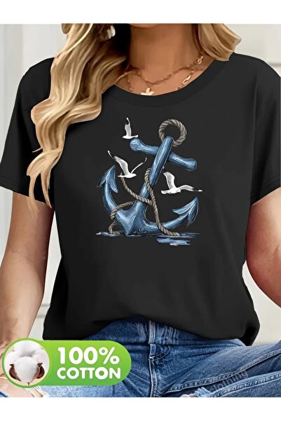 shidumanlar Çapa Tasarım Baskılı Oversize Penye Tshirt