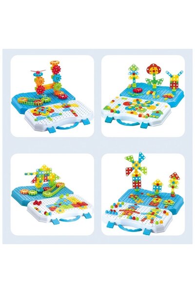 Danex Educational and Interactive Toy, Danex, Construction Puzzle Set for 2D and 3D Creativity and Skill D