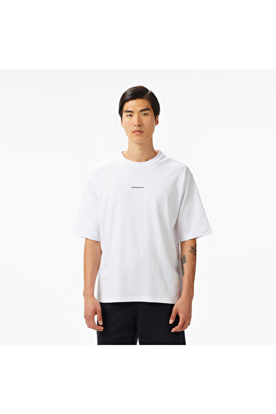 Converse Star Chevron Baskılı Oversize Fit Erkek Beyaz T-Shirt