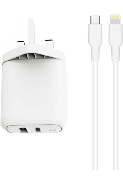 trands شاحن سفر TR-AD6489 مع كابل من النوع C إلى Lightning