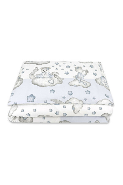 Qmini Lenjerie patut junior cu 2 piese, Qmini, Din bumbac certificat Oeko Tex Standard 100, 140 x 200 cm