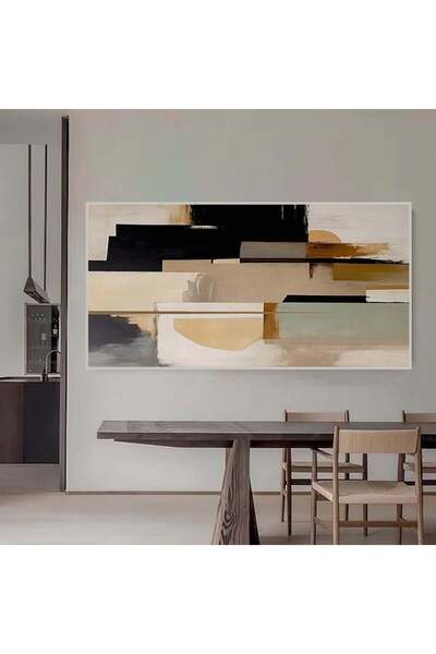 SND لوحة قماشية مودرن بتصميم الفن التشكيلي مع برواز فضي مجوف