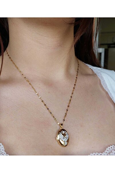 Develi EBRULY-Gold ÇELİK Anka kuşu Kapaklı Alya Kolye