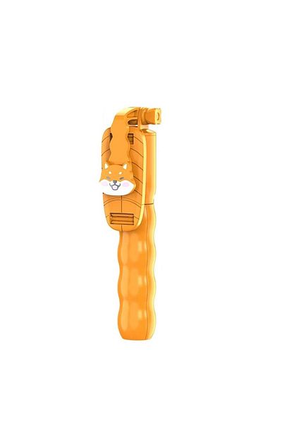 Danex Mini Selfie Stick cu Telecomanda Detasabila, 70cm, R73, Silicon Flex, Oranj