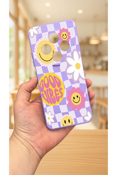 Vip Case Redmi 14C - حافظة مطاطية كلاسيكية ممتصة للصدمات من السيليكون GOOD VIBES277