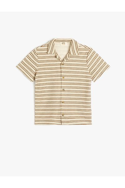Koton Tricou polo din bumbac cu mânecă scurtă cu închidere cu nasturi