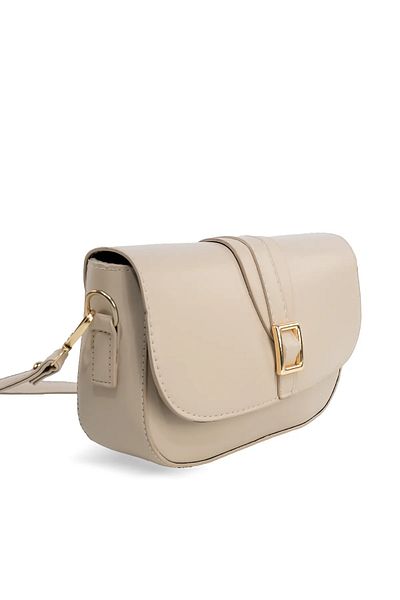 glowfit Women's Beige Buckle Crossbody Bag