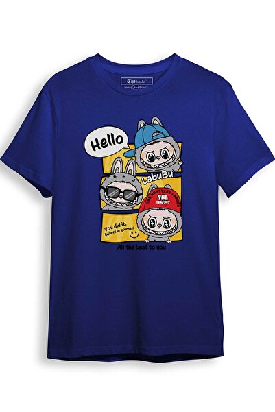 The Baski Tricou premium din bumbac 100% imprimat cu figurine pentru bebeluși Labubu