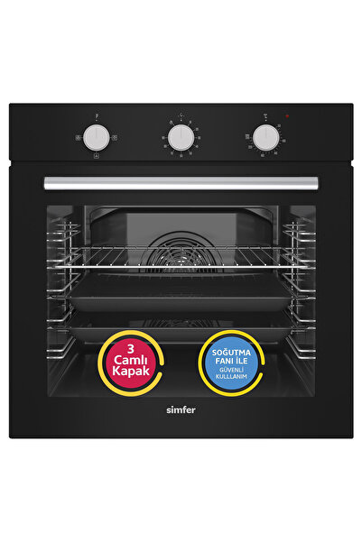 Simfer ✨3'lü Ankastre Set - 4 Fonksiyon Ankastre Fırın + Siyah Cam Ocak + Push Button Siyah Cam Davlumbaz