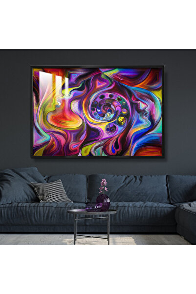 SND لوحة جدارية خشبية فاخرة مع برواز بني و طبقة من الاكرليك الشفاف