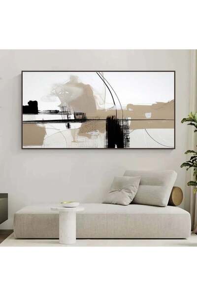 SND لوحة قماشية مودرن بتصميم الفن التشكيلي مع برواز شامبين مجوف