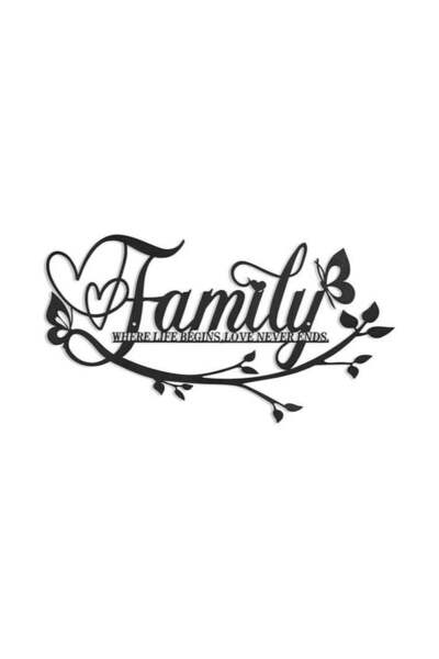 Mirfa Wooden Wall Art With Self Adhesive Base - Black (Family)