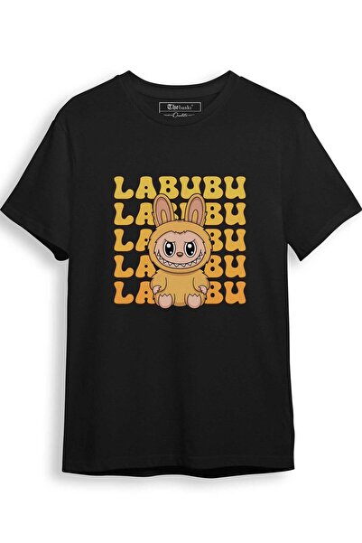 The Baski Tricou premium din bumbac 100% imprimat cu creatură de jucărie Labubu