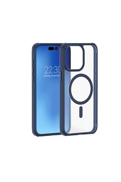 Force iPhone 15 Pro Air Frost MagSafe Case Navy Blue FCAIRFRMAGIP15PMBM