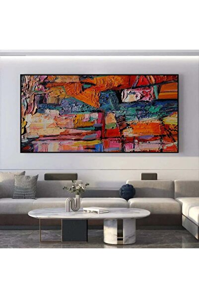 SND لوحة قماشية مودرن بتصميم الفن التشكيلي مع برواز أسود مجوف