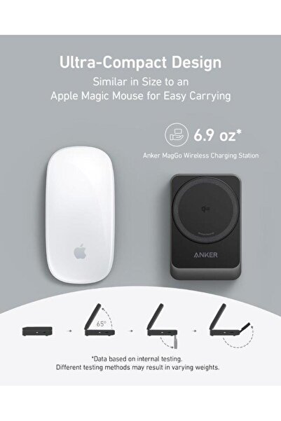 Anker شاحن ماج سيف المتوافق، محطة شحن لاسلكية ماج جو 3 في 1 AN.B2557211.BK