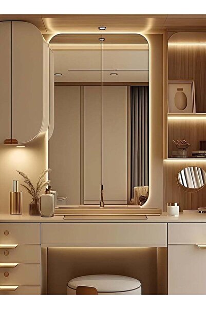 Taimi Wall Mirror 90x70cm-Elegant Design Mirror with 3-Light Levels,Makeup Mirror Dressing Room,Enterway