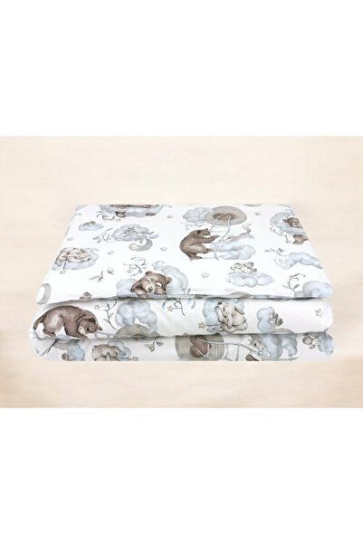 Qmini Lenjerie patut junior cu 2 piese, Qmini, Din bumbac certificat Oeko Tex Standard 100, 140 x 200 cm
