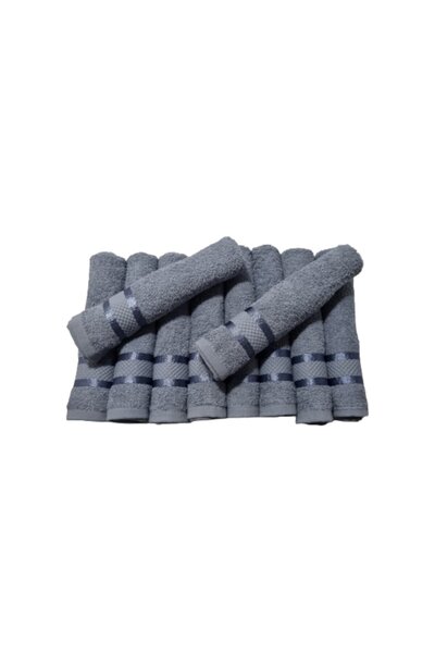 OEM Set of 10 Gray Hand Towels, 30x50 cm, 100% Cotton, 400 GSM