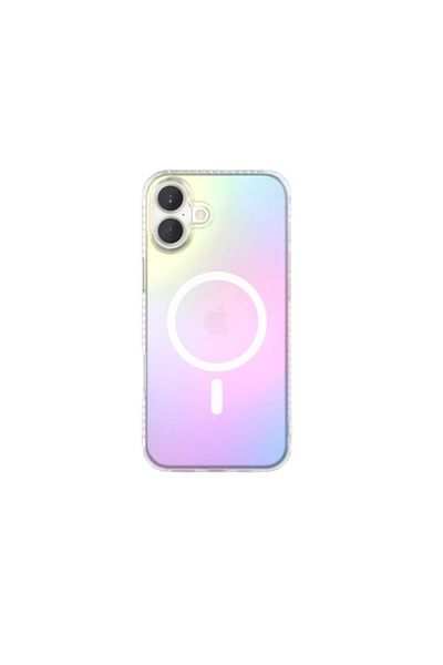 Force iPhone 16 Magsafe Case Hybride Transparent Iridescent